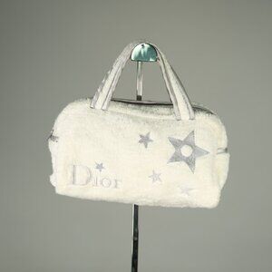 Rare White Y2K CHRISTIAN DIOR Terry Cloth Trotter Boston Bag